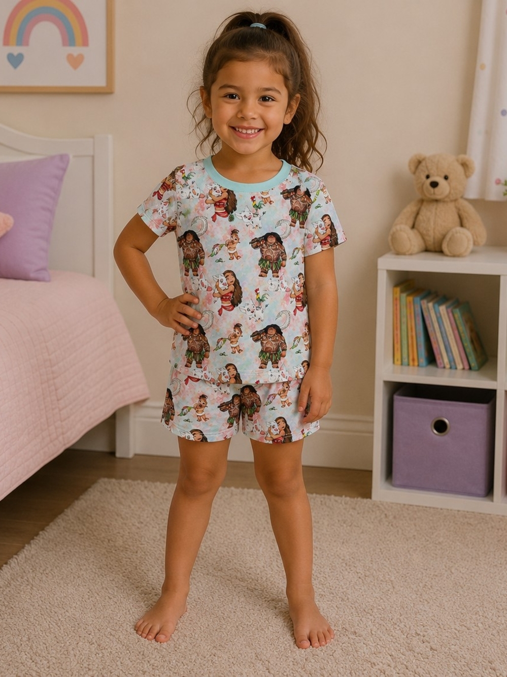 Moana Bamboo Pajama Set NWOT